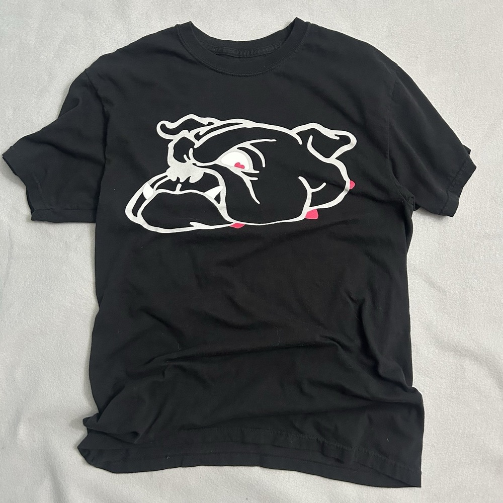 Modern No Fear Bulldog Y2K Style T Shirt Black Medium Skater Graphic Tee
